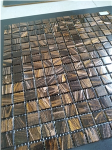 Brown Color Glass Mosaic Tile for Kitchen Wall