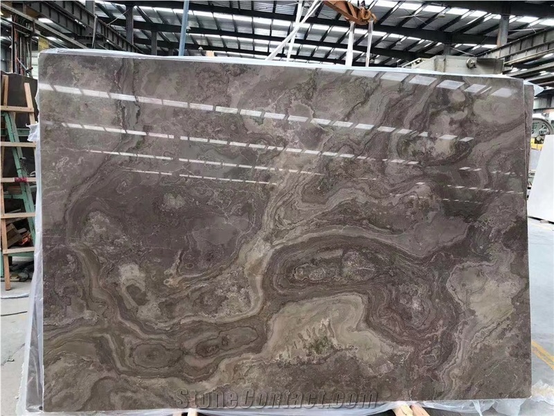 Coffee Wooden Marble for Wall Cladding