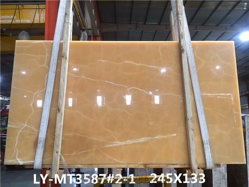 Golden Yellow Onyx Stone for Walling Tile