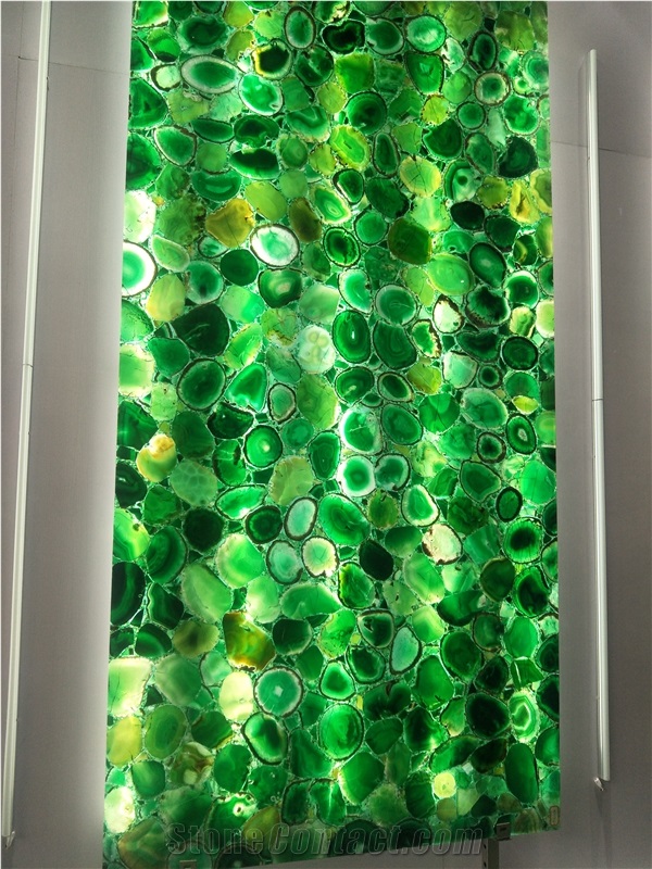 Green Semiprecious Stone for Tabletops