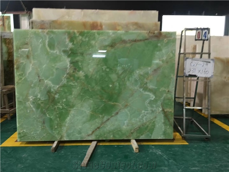 Iran Jade Green Onyx Slab for Floor Tiles