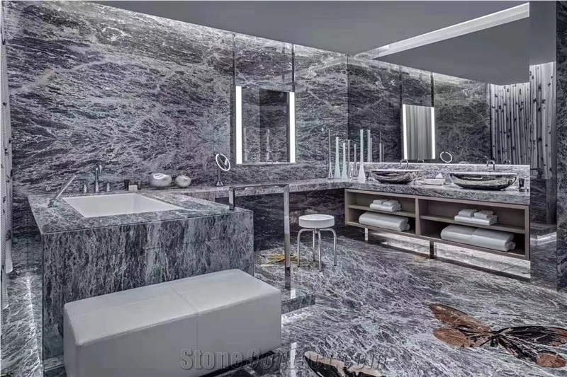 Jaguar Grey Marble Slab for Flooring Tiles
