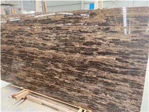 King Gold Brown Marble Slab for Flooring Tiles