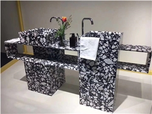 Nice Black Terrazzo Tile for Kitchen Wall