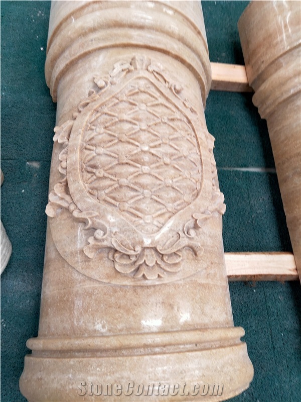 Ottoman Beige Marble Natural Stone Columns