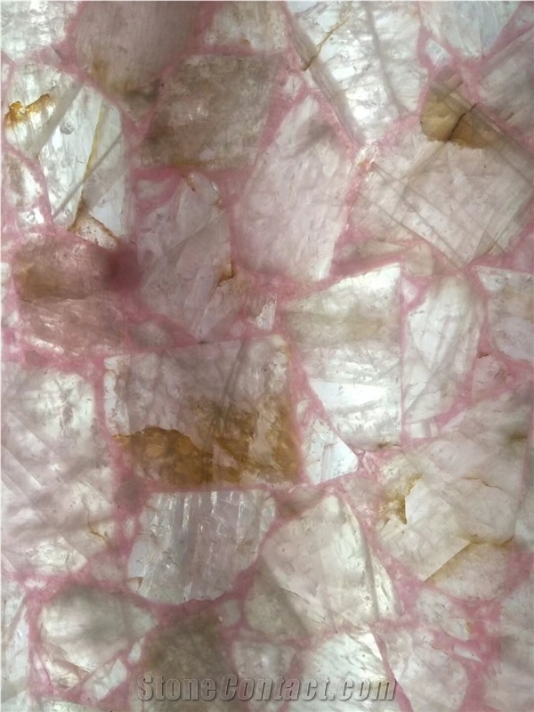 Pink Semiprecious Stone for Coffee Tops