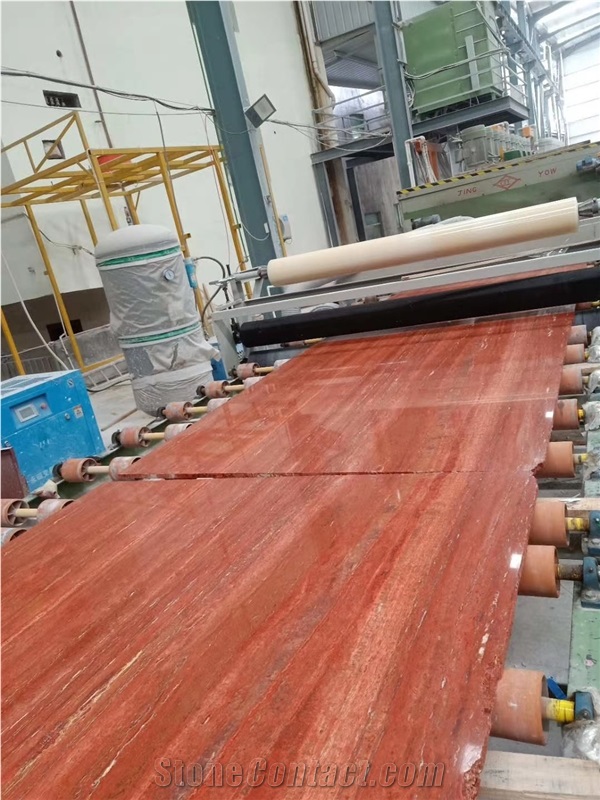 Red Travertine Slab for Floor Tile