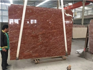 Rose Red Marble Slab for Wall Tile