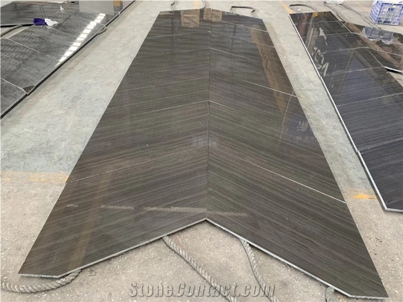 Royal Black Wood Marble for Wall Cladding