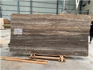 Silver Grey Travertine Slab for Exterior Project