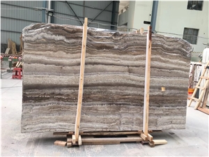 Silver Grey Travertine Slab for Interior Project