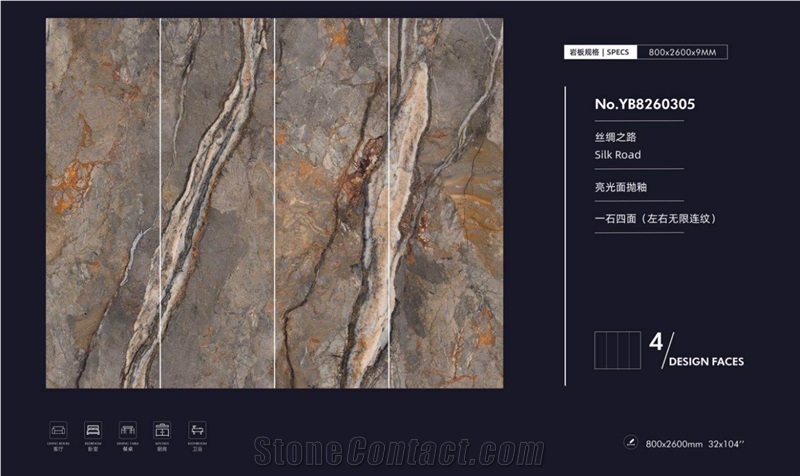 Super Thin 6mm Black Artificial Stone for Wall