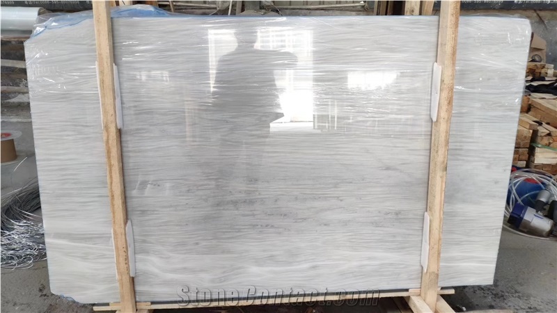 Vermion White Marble Slab for Floor Application