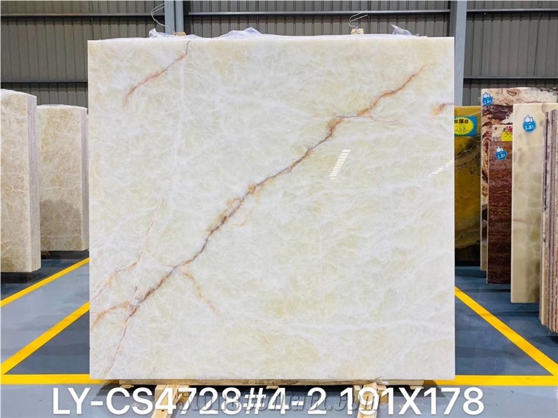 White Ice Jade Onyx Slab for Project