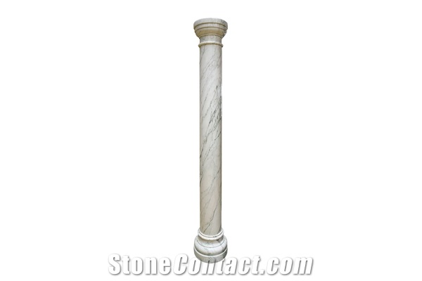 White Onyx Stone Columns for Luxury Villa