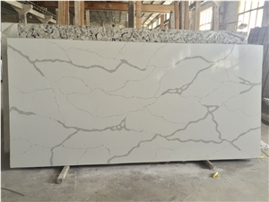 White Snow Artificial Quartz Stone for Countertop