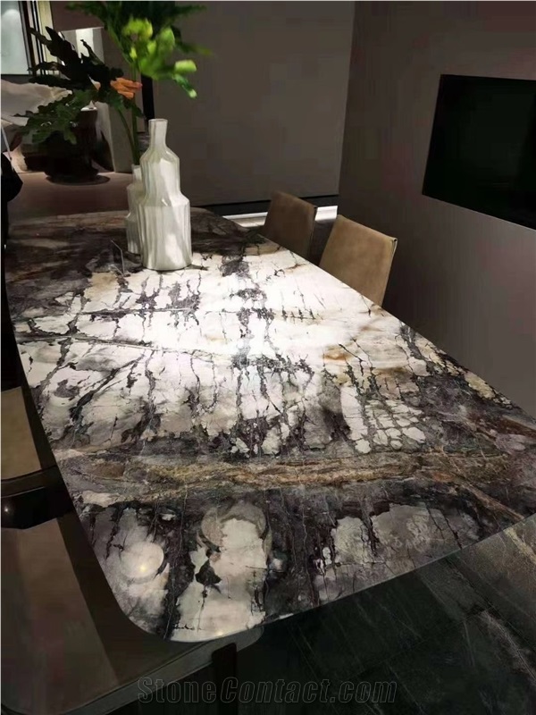 Winter River Snow Marble Slab for House Decoration