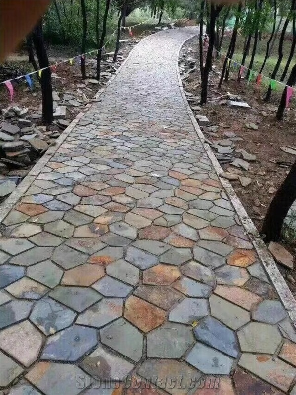 Yixian Multicolor Slate Flogstone Walkway Pavers