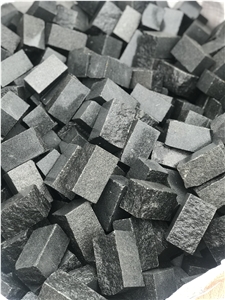 Black Gabbro Chipped Paving Stones, Cobble Stone