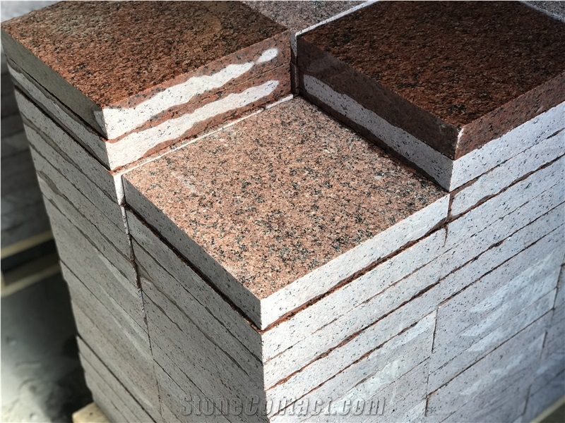 Leznykivske Granite, Maple Red Ukraine, Leznykivskoe Red Granite Facing Tiles