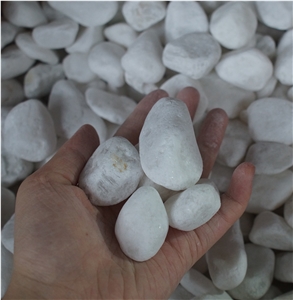 Tumbled Snow White Pebble Stone Variety Size