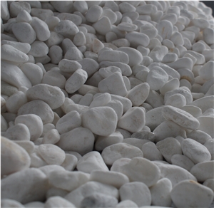 Tumbled Snow White Pebble Stone Variety Size