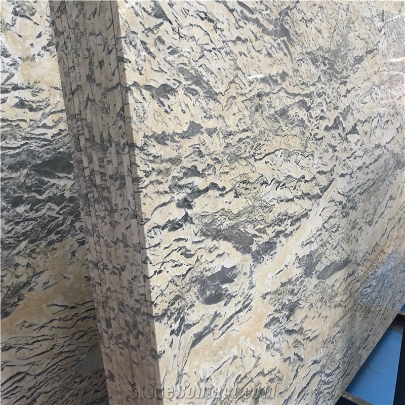 China Apollo Beige Marble Indoor Floor Tiles Project
