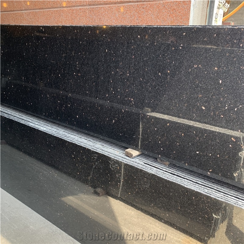 Black Galaxy Granite Slab For Wall And Floor Decortaion