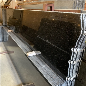 Black Galaxy Granite Slab For Wall And Floor Decortaion