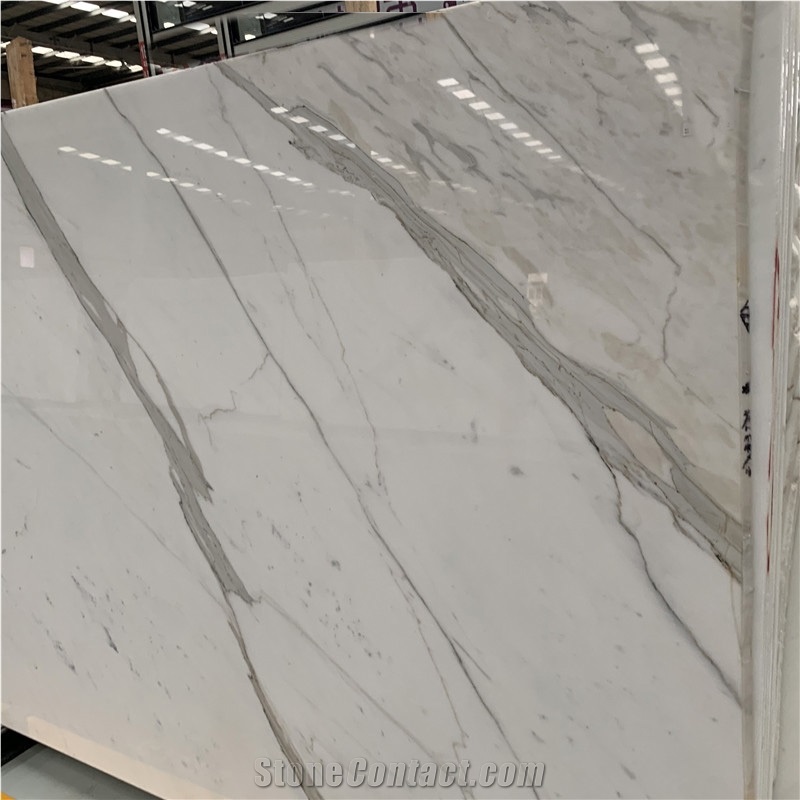 Calacatta White Marble Slabs Tiles For Floor Wall Decor
