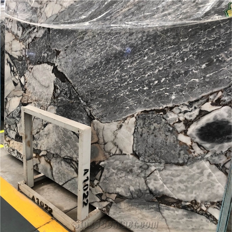 Elephant White Marble With Gray Black Color Slab