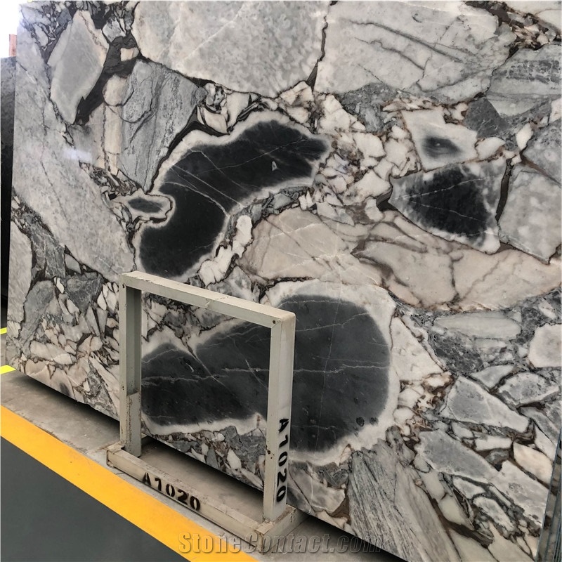 Elephant White Marble With Gray Black Color Slab