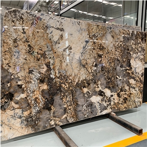 Luxury Stone Golden Butterfly Granite Slab For Wall