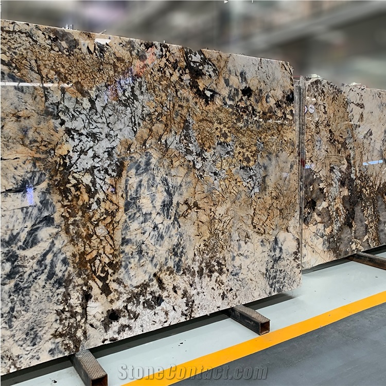 Luxury Stone Golden Butterfly Granite Slab For Wall
