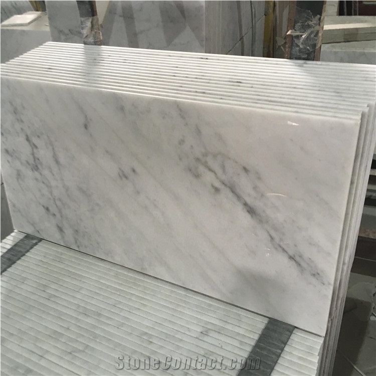 Italian Bianco Carrara White Marble Tiles For Bathroom Wall