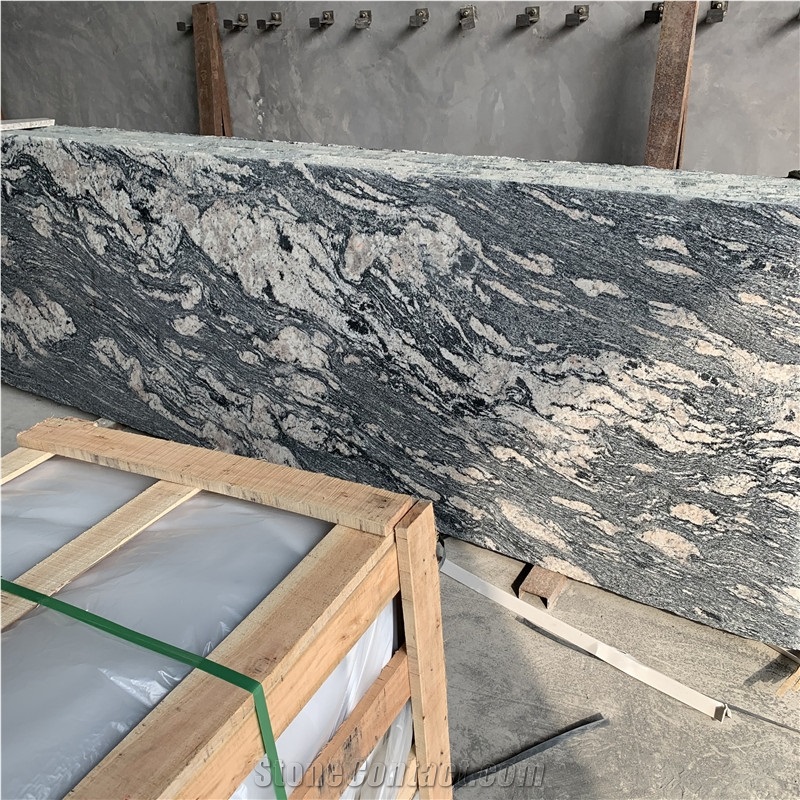 Juparana Grey Granite Slab For Exterior Design