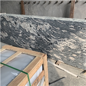 Juparana Grey Granite Slab For Exterior Design
