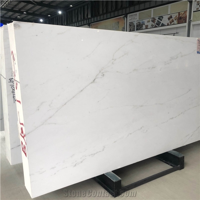 Polished Lincoln White Marble Slab Indoor Floor Wall Design