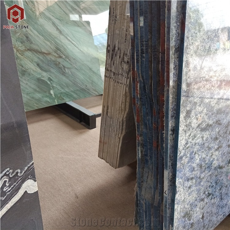 Luxury Azul Cristal Granite Slab For Interior Wall