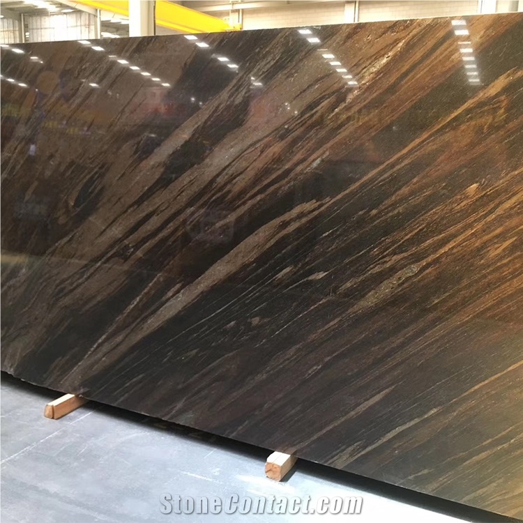 Luxury Quicksand Brown Granite Slab For Wall