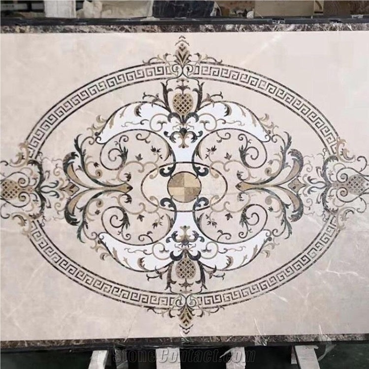 Marble Medallion Waterjet Pattern Tiles For Floor