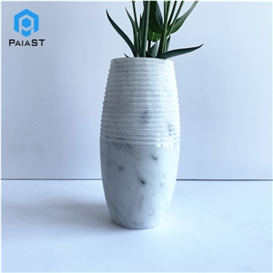 Modern Design Carrara Marble Stone Flower Vase