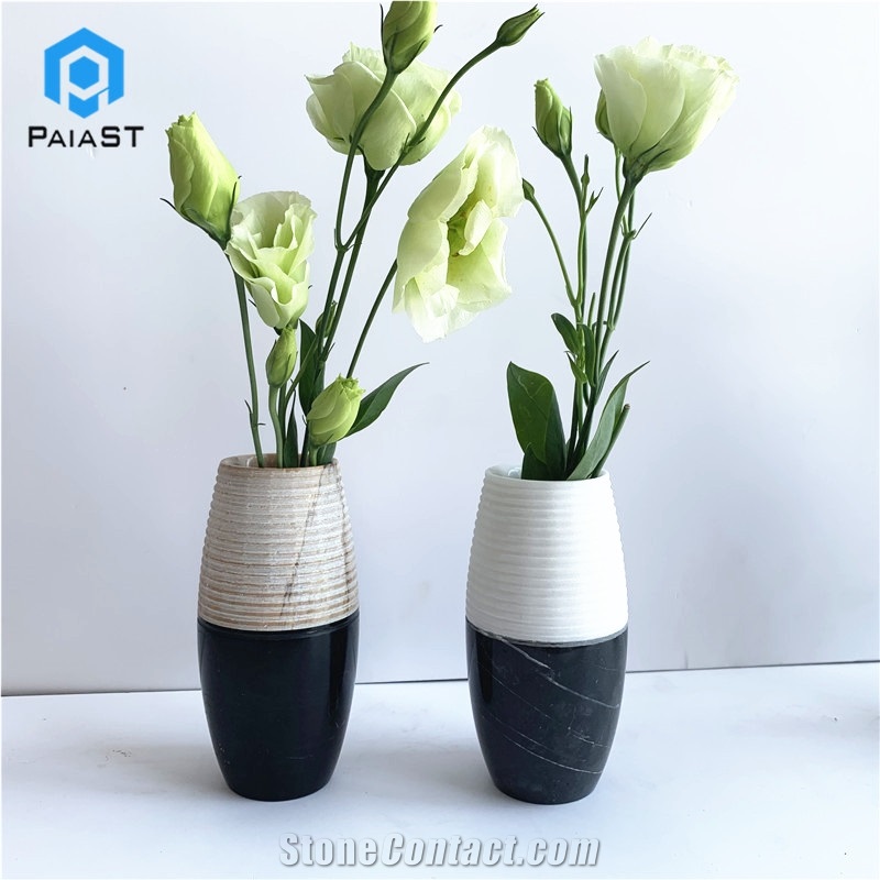Modern Design Carrara Marble Stone Flower Vase