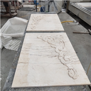Morden Design Cnc 3d Wall Panel Beige Sandstone