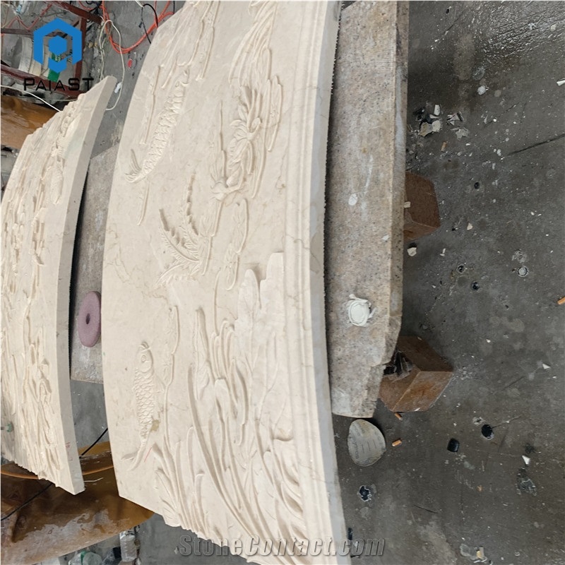Natural Stone 3D CNC Carving Marble Relief For Home Decor