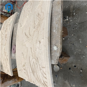 Natural Stone 3D CNC Carving Marble Relief For Home Decor