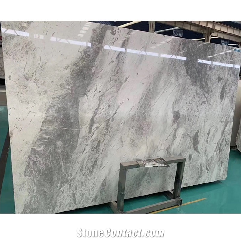 Orlando Grey Fantasy Silver Marble Slabs For Interior Design