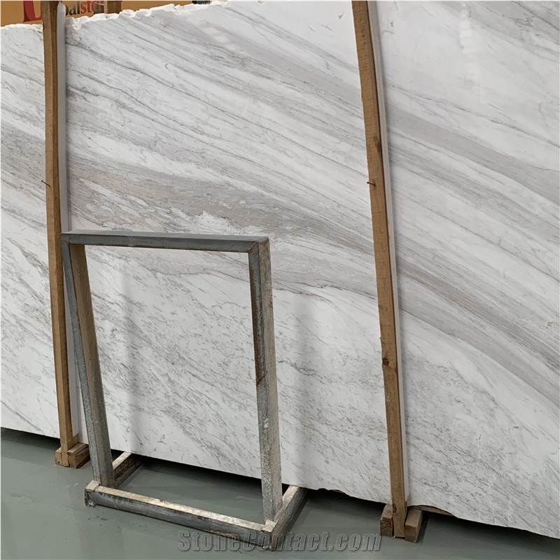 Polishing Volakas White Marble Slabs Flooring Tile