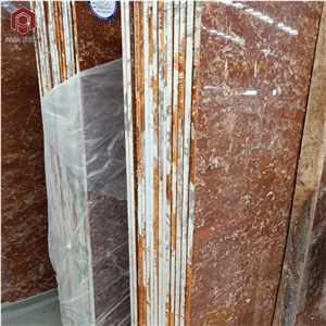 Red Rose Marble Slab Tile For Home Wall Decoration