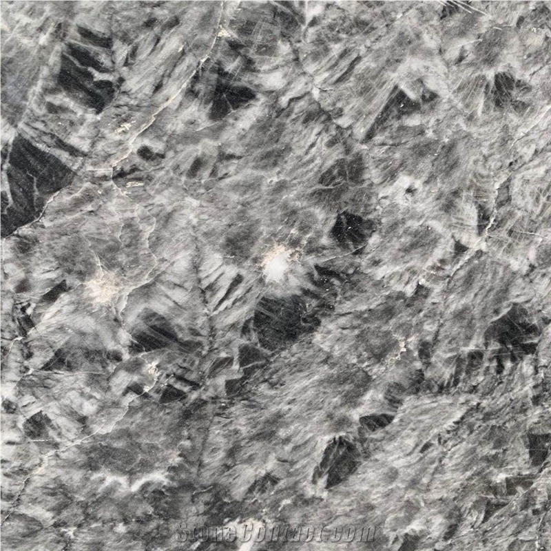 Natural Grey Snow Silver Fox Marble Slab Interior Decoration